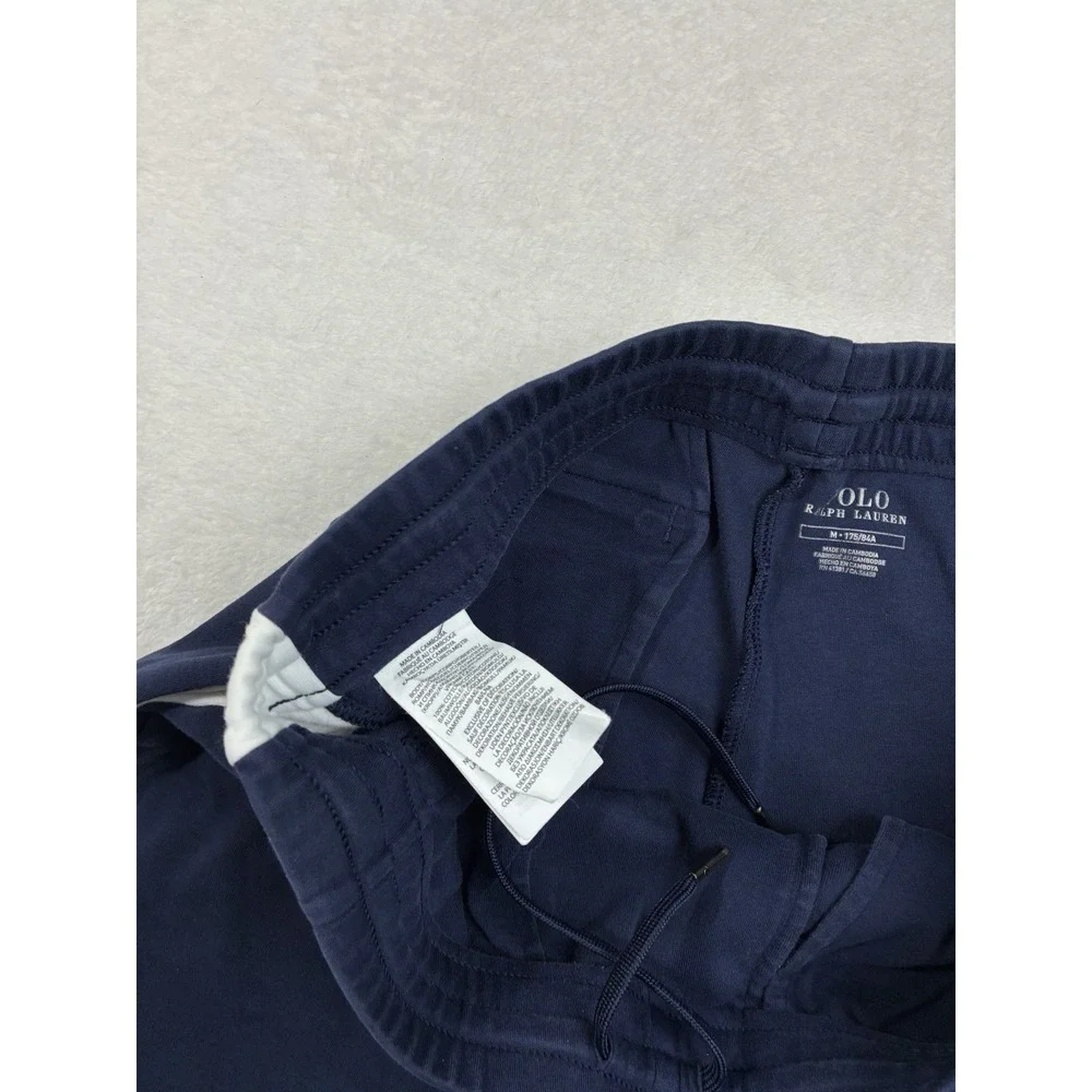 Polo Ralph Lauren Jogger Sweatpants Men Medium Blue White Side Stripe Pony